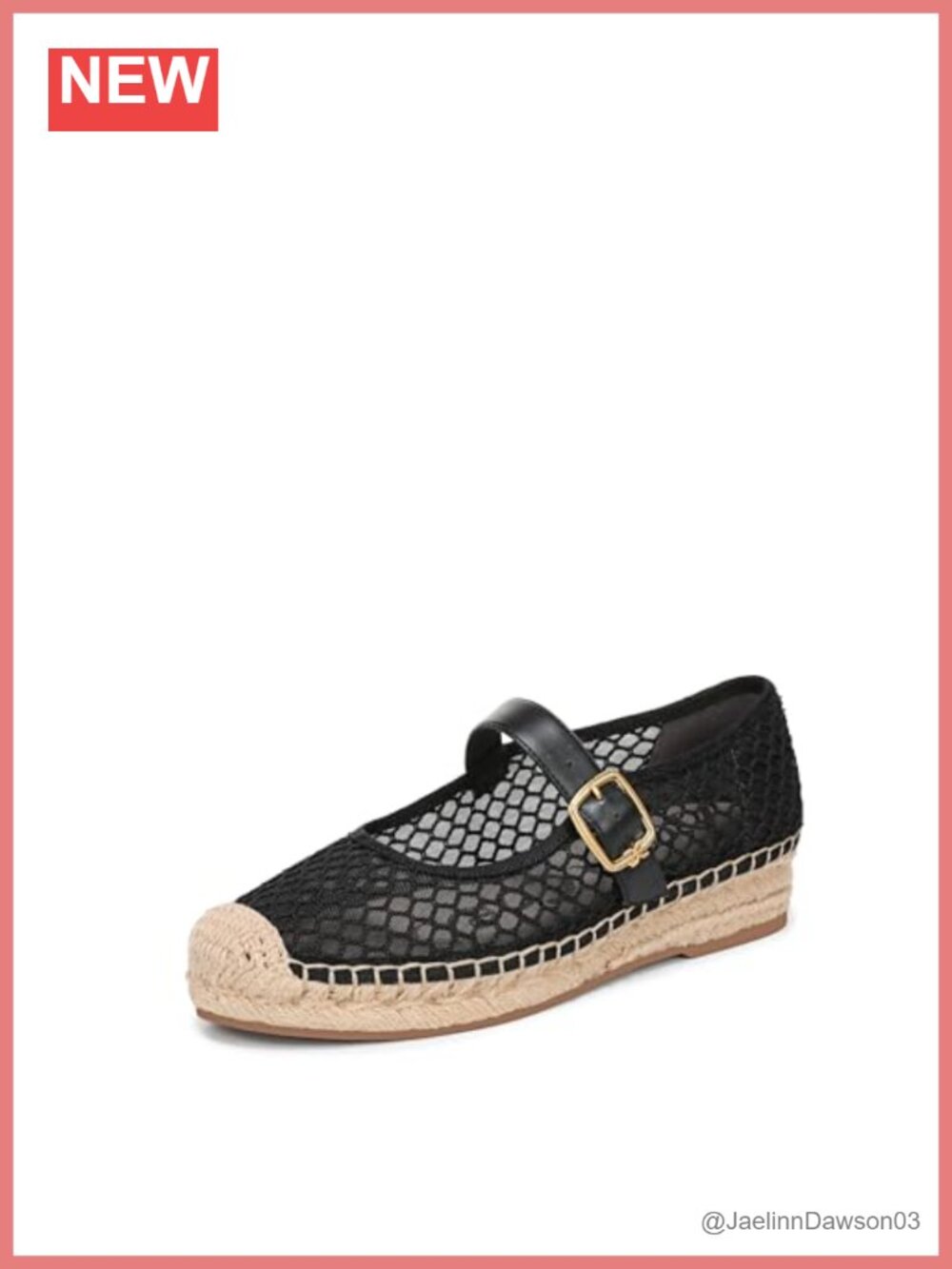 Mesh Espadrille Mary Jane Flats - Slip-On Comfortable Women's Shoes